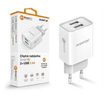 ALI CN 2,4A,2xUSB,smart IC,bílá CHA0039