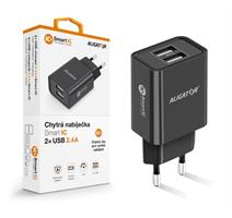 ALI CN 2,4A,2xUSB,smart IC,černá CHA0038