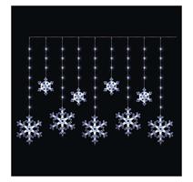 EMOS LED vánoční závěs – vločky, 160x95 cm, venkovní i vnitřní, studená bílá, časovač