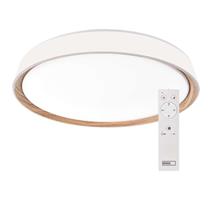 EMOS LED přisazené svítidlo ILVI, kruhové 30W, stmív. se změnou CCT, bílá+dřevo