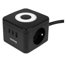HUSLOG 12W 2x z.2xUSB-C,1xUSB,1.4m černá 