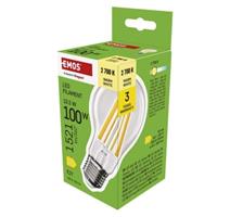EMOS LED žárovka Filament A60 / E27 / 10,5 W (100 W) / 1521 lm / teplá bílá