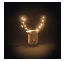 EMOS LED dekorace dřevěná – sob, 16 cm, 2x AAA, vnitřní, teplá bílá, časovač,12 ks, display box