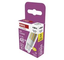 EMOS LED žárovka Classic JC / G9 / 4,3 W (48 W) / 600 lm / neutrální bílá