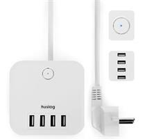 HUSLOG 12W 3x zásuvka, 4xUSB, 1.5m bílá 