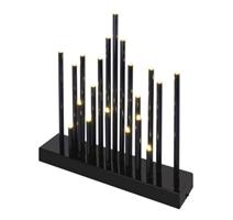EMOS LED svícen černý, 27,5 cm, 3x AA, vnitřní, teplá bílá, časovač