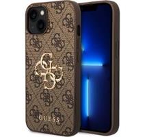 GUESS PU 4G Metal Logo iPhone 15 Brown 