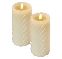 EMOS LED dekorace – vosková svíčka, 17 cm, 2x AAA, vnitřní, teplá bílá, 2 ks, časovač