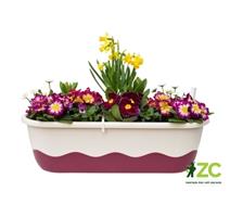 Truhlík samozavlažovací Mareta - slonová kost světlá + vínová 60 cm