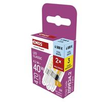 EMOS LED žárovka Classic JC / G9 / 4,2 W (40 W) / 470 lm / studená bílá / 2 ks