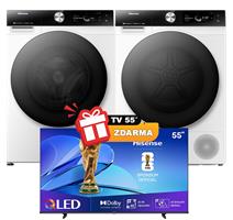 Pračka WF7S1247BW + Sušička DH7S107BW + Hisense TV 55 zdarma