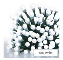 EMOS LED vánoční cherry řetěz – kuličky, 48 m, venkovní i vnitřní, studená bílá, časovač