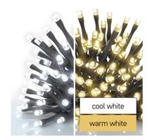 LED vánoční řetěz 2v1, 10 m, venkovní i vnitřní, teplá/studená bílá, programy