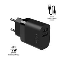 Fixed nabíječka 2xUSB 17W FIXC17N-2UC-BK