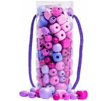 Woody 102190219 Korálky v tubě - růžová 