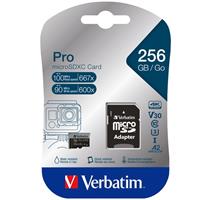 Verbatim Pro microSDXC 256GB V30 U3