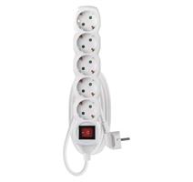 EMOS Prodlužovací kabel 1,4 m / 5 zásuvek / bílý / PVC / 1 mm2