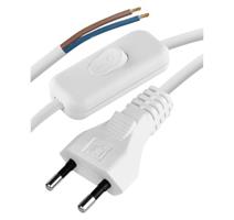 EMOS Flexo šňůra PVC 2× 0,75mm2 s vypínačem, 2m, bílá