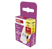EMOS LED žárovka Classic JC / G9 / 4,2 W (40 W) / 470 lm / teplá bílá / 2 ks