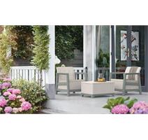 Keter Zahradní nábytek Keter Scandi set dvě křesla + úložný stůl béžovo šedý