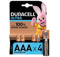 Alkalická baterie Duracell Ultra, typ AAA, sada 4 ks