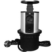 IN Výsuvná lišta 2str.,3 zásuvky + 2 USB