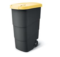 Prosperplast Popelnice Prosperplast Wheeler 90 l antracit se žlutým víkem