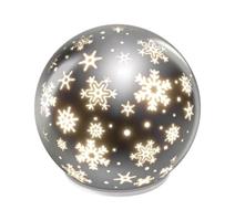 EMOS LED vánoční skleněná koule – vločky, 12 cm, 3x AA, vnitřní, teplá bílá, časovač