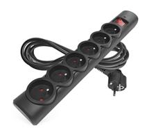 EMOS Přepěťová ochrana – 6 zásuvek, 3 m, černá