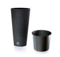 Prosperplast Květináč Prosperplast Rato Tubus s vkladem antracit 25 cm 