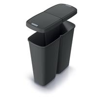 Prosperplast Odpadkový koš Prosperplast COMPACTA Q DUO, 50 l recyklovaná černá s černým víkem