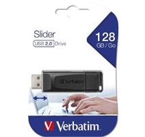 VERBATIM 128GB USB Flash 2.0 SLIDER Bk 