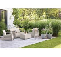 Keter Zahradní nábytek Keter Scandi set dvousedadlová pohovka + 2 křesla + úložný stůl béžovo šedý