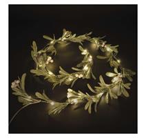 EMOS LED vánoční girlanda - jmelí, 1,5 m, 3x AA, vnitřní, teplá bílá, časovač