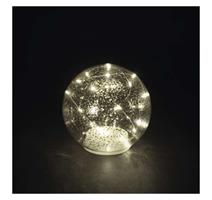 EMOS LED vánoční skleněná koule – zlatá, 15 cm, 3x AA, vnitřní, teplá bílá, časovač