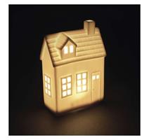 EMOS LED keramický domeček, 18 cm, 1x CR2032, vnitřní, teplá bílá, časovač