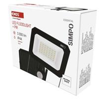 EMOS LED reflektor SIMPO s pohybovým čidlem, 30 W, černý, neutrální bílá