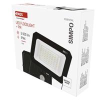 EMOS LED reflektor SIMPO s pohybovým čidlem, 50 W, černý, neutrální bílá