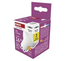 EMOS LED žárovka Classic MR16 bílá / GU10 / 1,3 W (16 W) / 150 lm / neutrální bílá