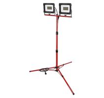 EMOS Lighting LED reflektor ELION, 2×50W + trojnožka, červený, neutrální bílá